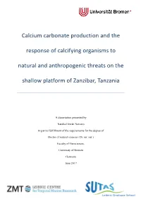 Calcium Carbonate Production and the Response of Calcifying Organisms To