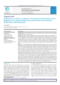 Globalization As a Driver Or Bottleneck for Sustainable Development
