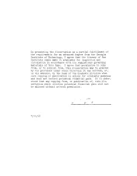 In Presenting the Dissertation As a Partial Fulfillment of The