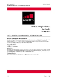 IR.33 GPRS Roaming Guidelines V7.0