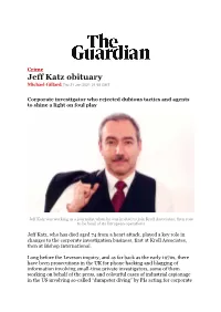 Jeff Katz Obituary Michael Gillard Thu 21 Jan 2021 21.50 GMT