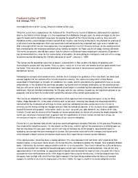 Pastoral Letter of 1919 U.S