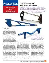 Selecting a Rear Suspension Frame Design Has a Tremendous Amount to Do Came with Coil Springs