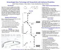Using Google Glass Technology with Young Adults with Intellectual Disabilities Kelly R