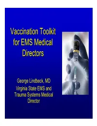 Vaccination Toolkit for EMS Medical Directors