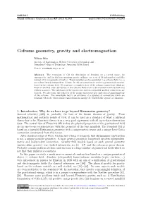 Coframe Geometry, Gravity and Electromagnetism