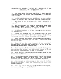 Interview with David G. Aldrich, Jr., Chancellor of UCI, 1962-1984, at 2 Pm ~.F.24Th, 1989 /Ap'(Tl