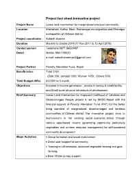 Project Fact Sheet-Innovative Project