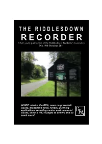 R E C O R D E R a Half-Yearly Publication of the Riddlesdown Residents’ Association No