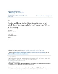 Radial and Longitudinal Motion of the Arterial Wall: Their Relation to Pulsatile Pressure and Flow in the Artery Dan Wang Old Dominion University