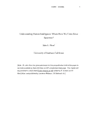 Understanding Human Intelligence: Where Have We Come Since Spearman?