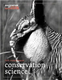 2012 Annual Report Conservation Science 1 TABLE of CONTENTS