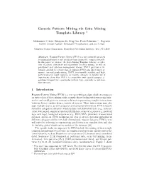 Generic Pattern Mining Via Data Mining Template Library *