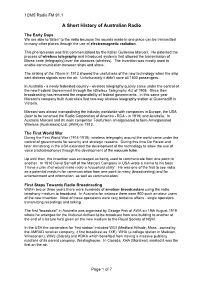 History of Radio in Australia