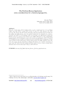 The Parthian-Roman Bipolarism: Some Considerations for a Historical Perspective