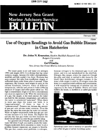 Use of Oxygen Readings to Avoid Gas Bubble Disease in Clam Hatcheries