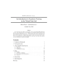 An Introduction to Sysadmin Training in the Virtual Unix Lab
