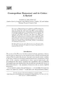 Cosmopolitan Democracy and Its Critics: a Review