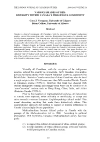 Diversity Within Canada's Indigenous