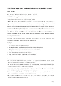 Effectiveness of the Repair of Unstabilised Rammed Earth with Injection of Mud Grouts