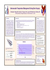 Intravascular Temperature Management During Burn Surgery