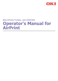 Operator's Manual for Airprint