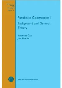 Parabolic Geometries I Background and General Theory
