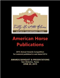 2015 Awards Program
