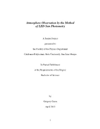 Atmosphere Observation by the Method of LED Sun Photometry