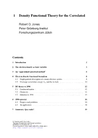 Density Functional Theory for the Correlated