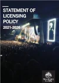 Draft Statement of Licensing Policy 2021-2026