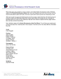 Harlem Renaissance Artists Research Guide