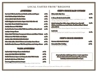 Local Tastes Menu from 7 Regions TR