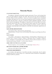 Materials Physics