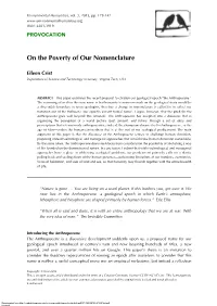 On the Poverty of Our Nomenclature