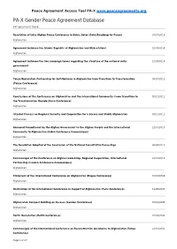 PA-X Gender Peace Agreement Database