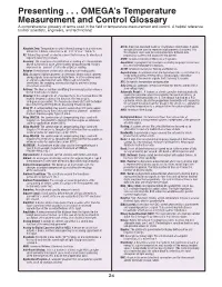 Temperature Measurement and Control Glossary by OMEGA