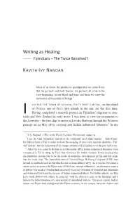 Writing As Healing —— Fijiindians – the Twice Banished?