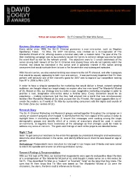 2008 ARF David Ogilvy Awards Case Study