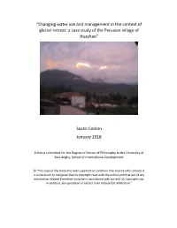 Changing Water Use and Management in the Context of Glacier Retreat: a Case Study of the Peruvian Village of Huashao”
