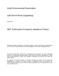 Initial Environmental Examination Lalit Ghumti Road (Upgrading) NEP