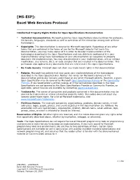 [MS-ESP]: Excel Web Services Protocol
