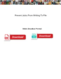 Prevent Jsdoc from Writting to File