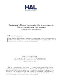 Ramanujan's Master Theorem for the Hypergeometric Fourier Transform