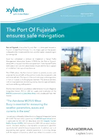 The Port of Fujairah Ensures Safe Navigation • XA AN117