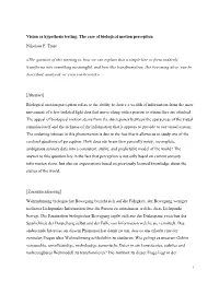 Vision As Hypothesis Testing: the Case of Biological Motion Perception