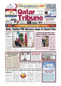 Amir, Italian PM Discuss Ways to Boost Ties