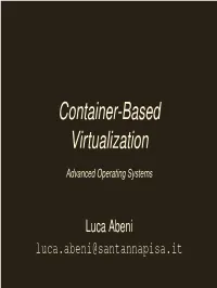 Container-Based Virtualization