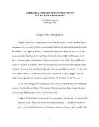 Introduction to the Study of New Religious Movements|