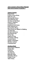 Joey Leone Songlist